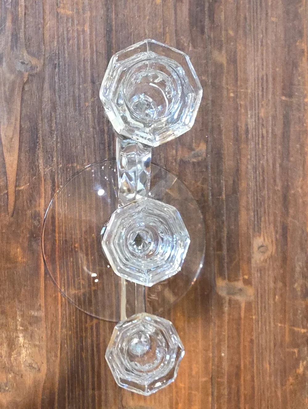 Vintage Heisey Cascade #142 3-lite Crystal Candlestick Holder